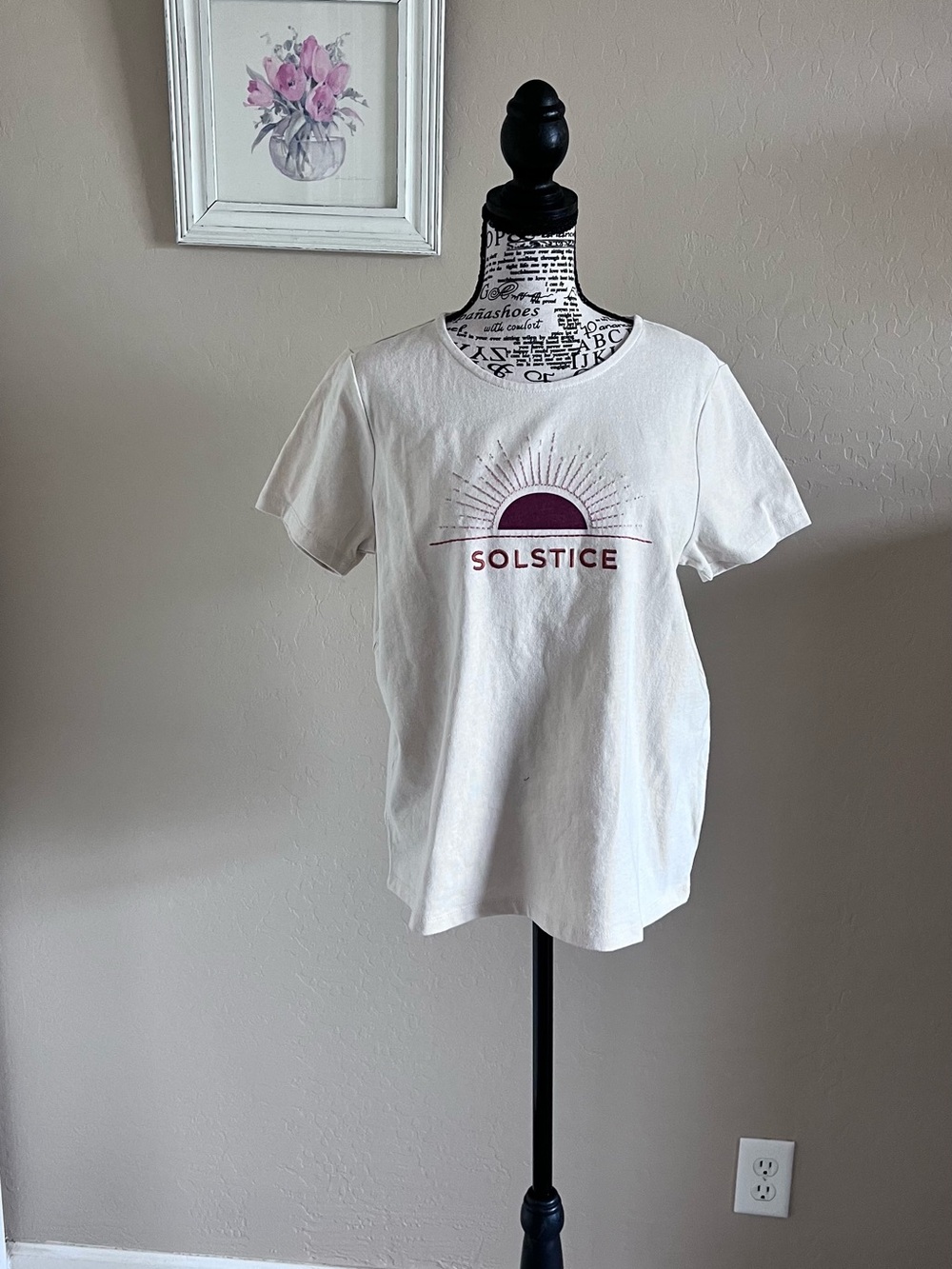 DownEast White Tee with Purple Solstice Graphic